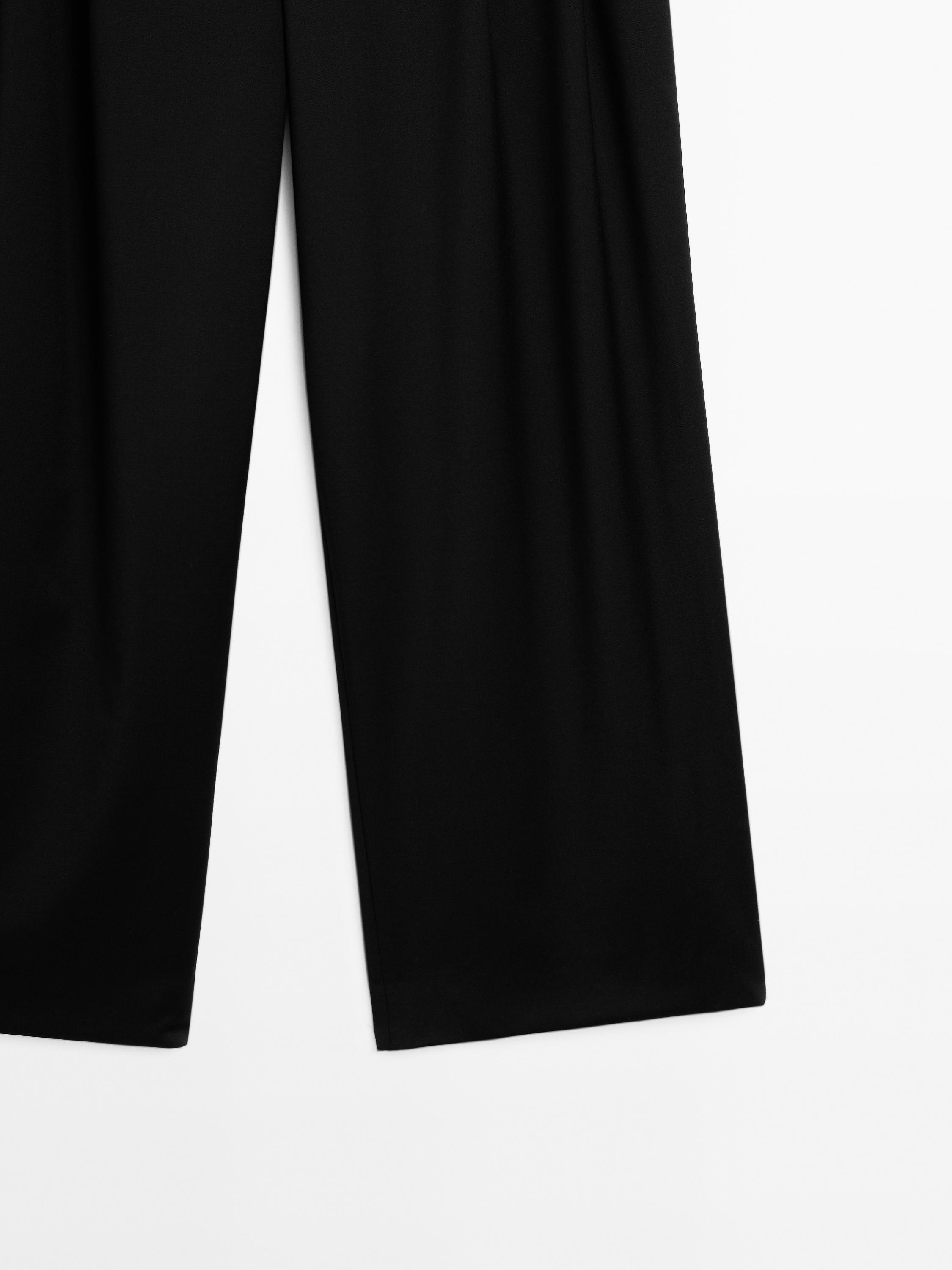 100% extra fine wool pleated trousers